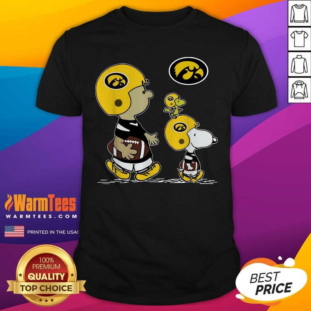 Funny The Peanuts Charlie Brown And Snoopy Woodstock Iowa Hawkeyes Football Shirt
