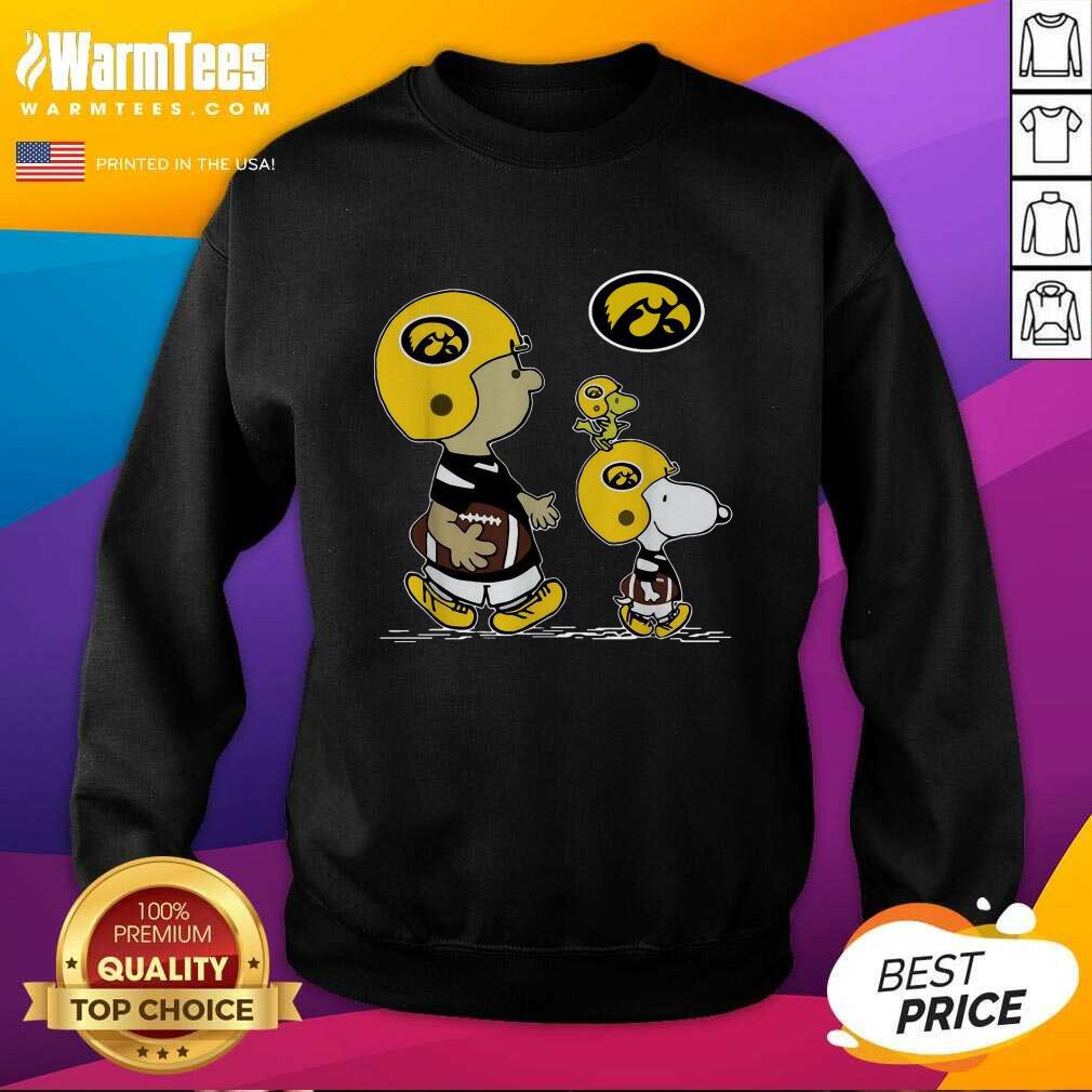 Funny The Peanuts Charlie Brown And Snoopy Woodstock Iowa Hawkeyes Football Shirt - Image 3