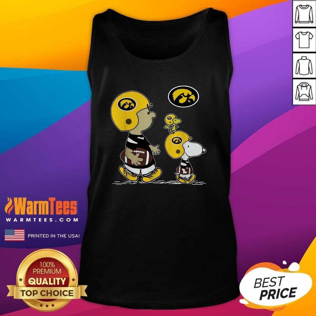 Funny The Peanuts Charlie Brown And Snoopy Woodstock Iowa Hawkeyes Football Shirt - Image 4
