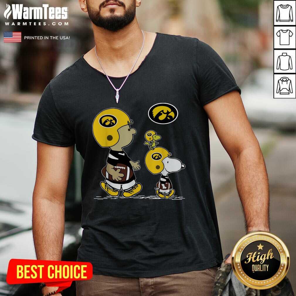 Funny The Peanuts Charlie Brown And Snoopy Woodstock Iowa Hawkeyes Football Shirt - Image 5