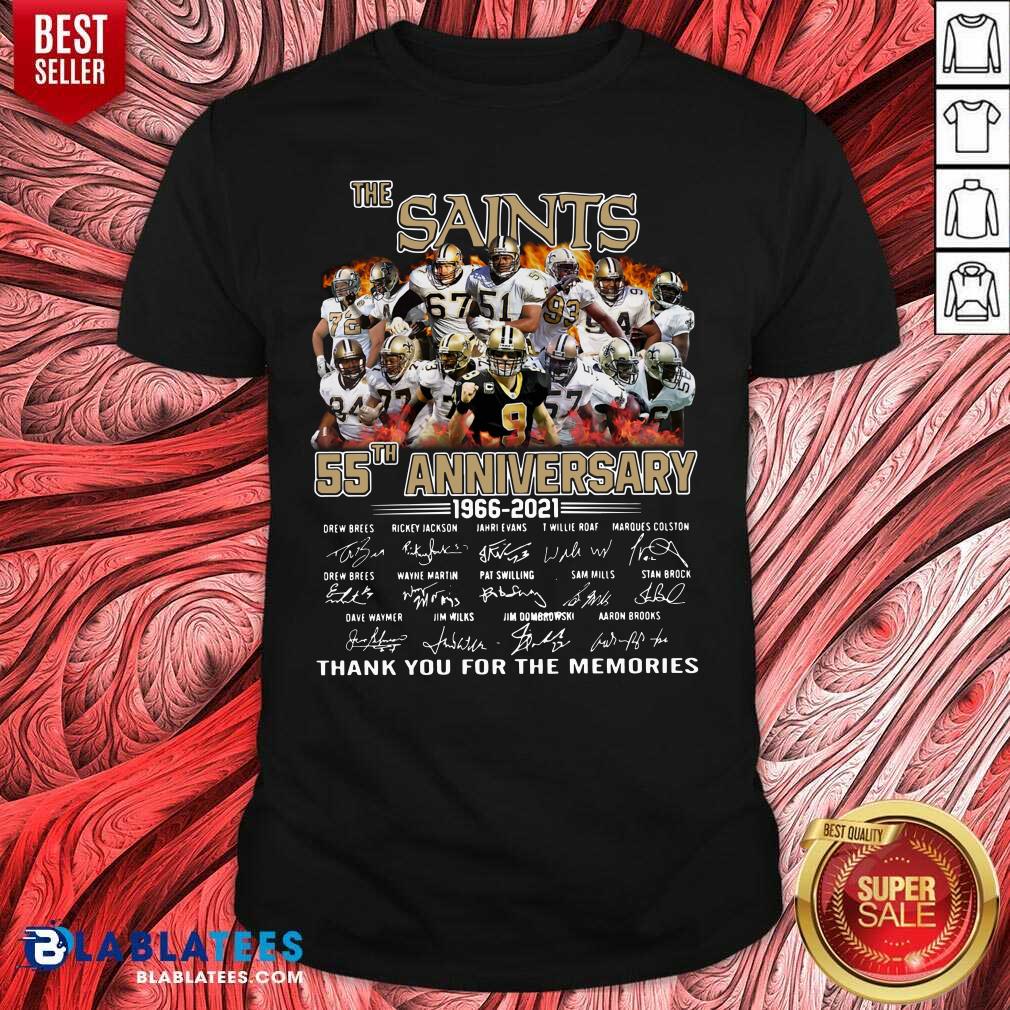 Funny The Saints 55th Anniversary 1966 2021 Signatures Thank Shirt