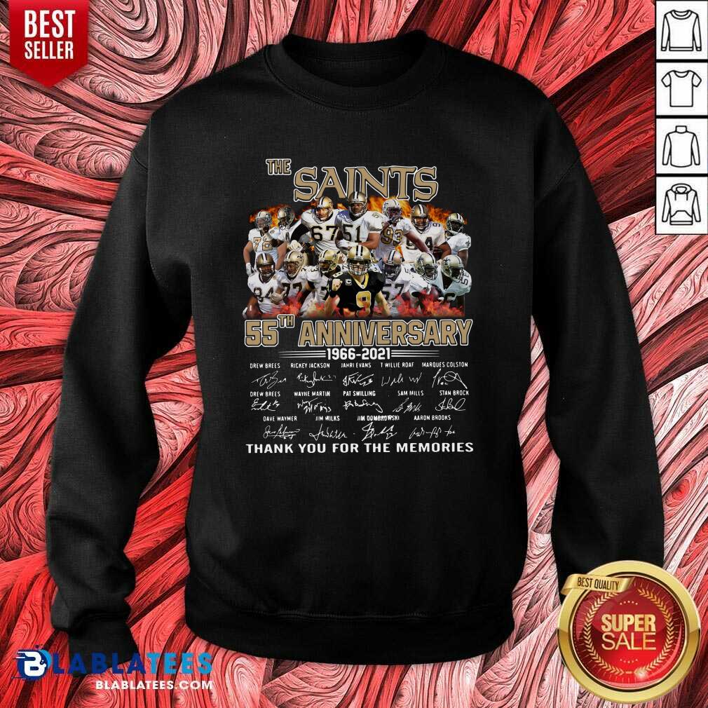 Funny The Saints 55th Anniversary 1966 2021 Signatures Thank Shirt - Image 4