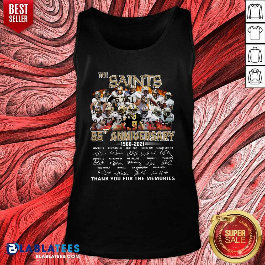 Funny The Saints 55th Anniversary 1966 2021 Signatures Thank Shirt - Image 3