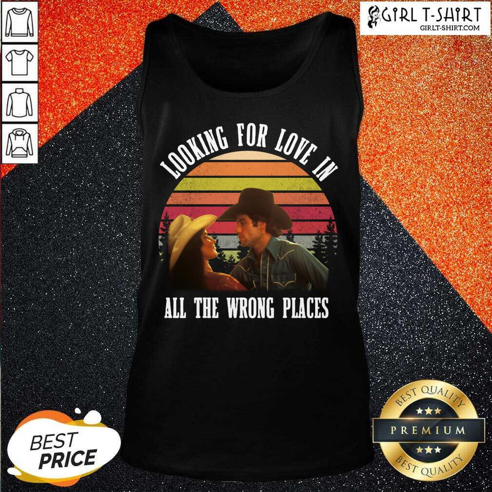 Funny Urban Cowboy Looking For Love In All The Wrong Places Vintage Shirt - Image 4