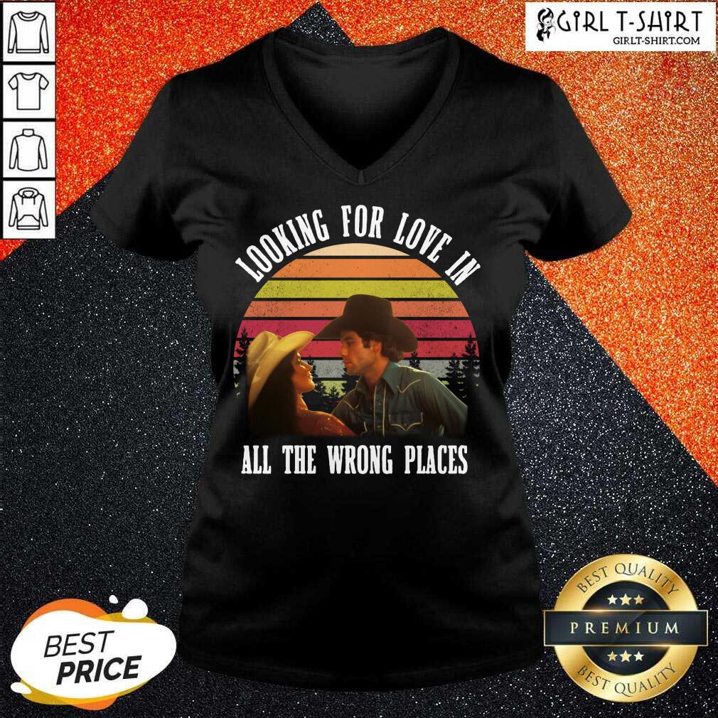 Funny Urban Cowboy Looking For Love In All The Wrong Places Vintage Shirt - Image 3