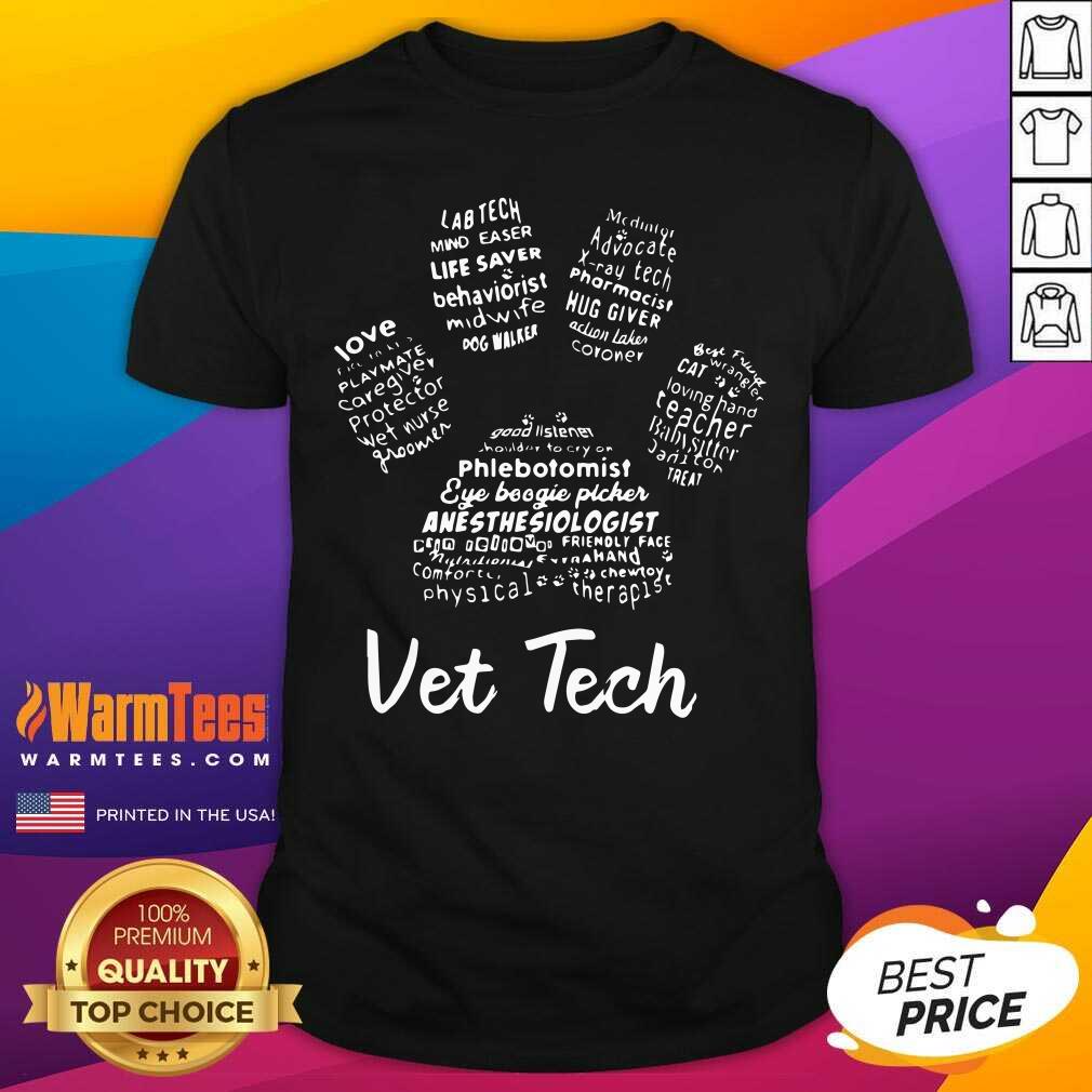 Funny Vet Tech Paw Print Shirt