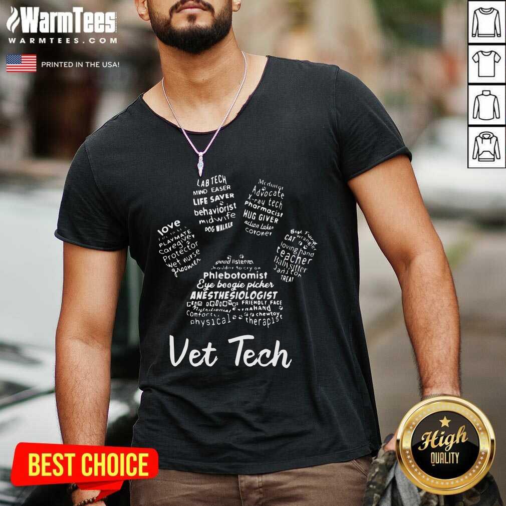 Funny Vet Tech Paw Print Shirt - Image 5