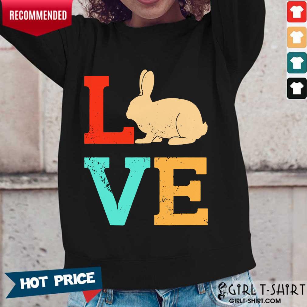 Funny Vintage Love Bunny Shirt - Image 2