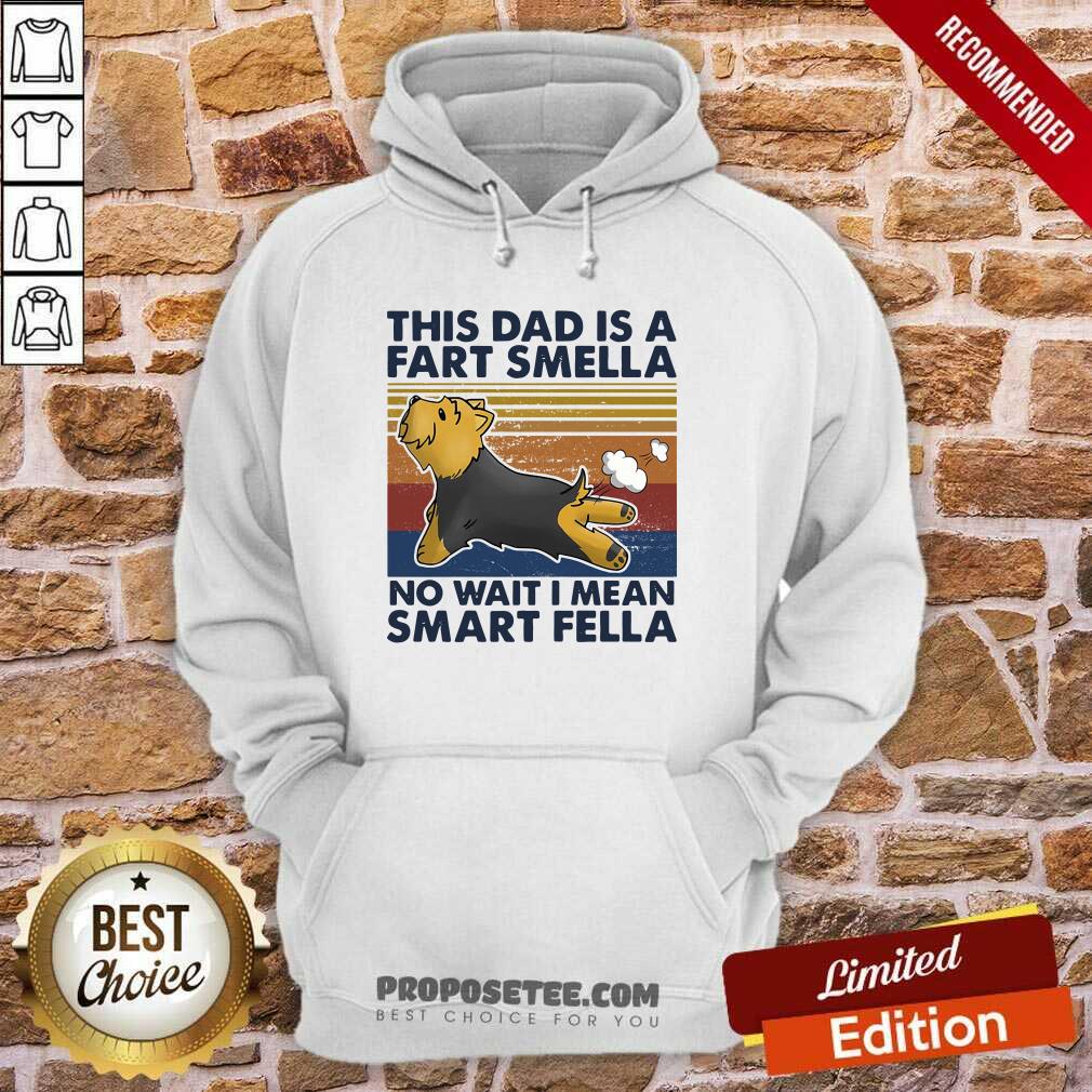 Funny Vintage This Dad Is A Fart Smella No Wait I Mean Smart Fella Yorkshire Terrier Dog Shirt - Image 5