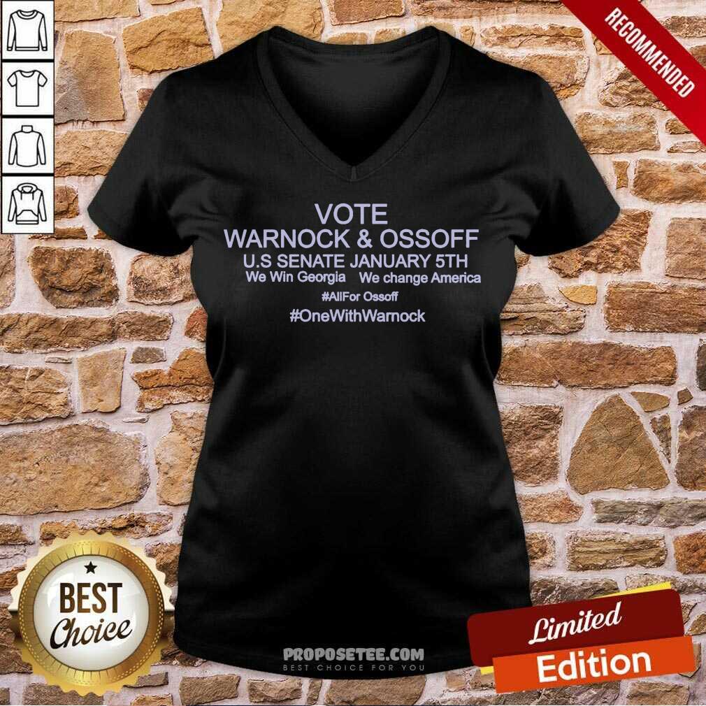 Funny We Win Georgia We Change America Vote Warnock And Ossoff Shirt - Image 3