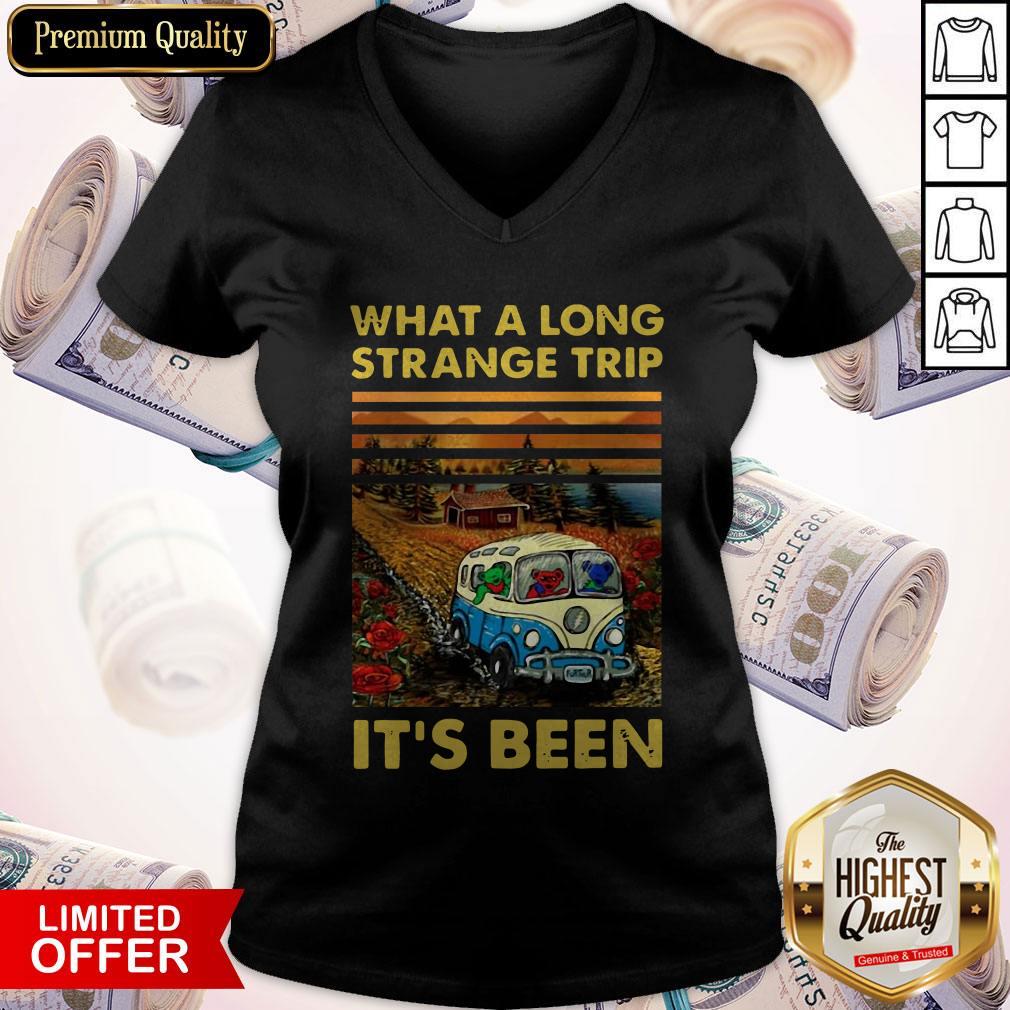 Funny What A Long Strange Trip It’s Been Vintage Shirt - Image 3