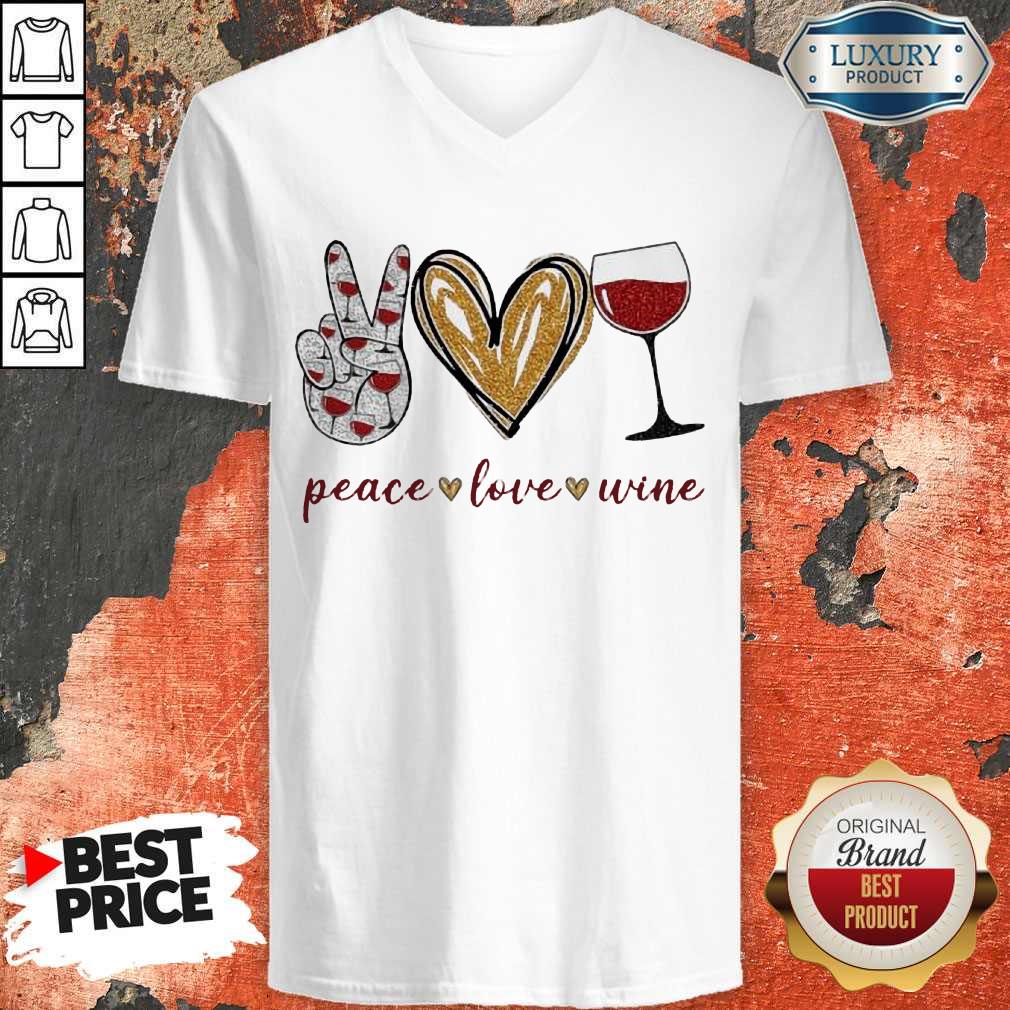 Funny Wine Peace Love Shirt - Image 2
