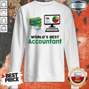 Alternative view of Funny Worlds Best Accountant Computer Bill Money T-Shirt