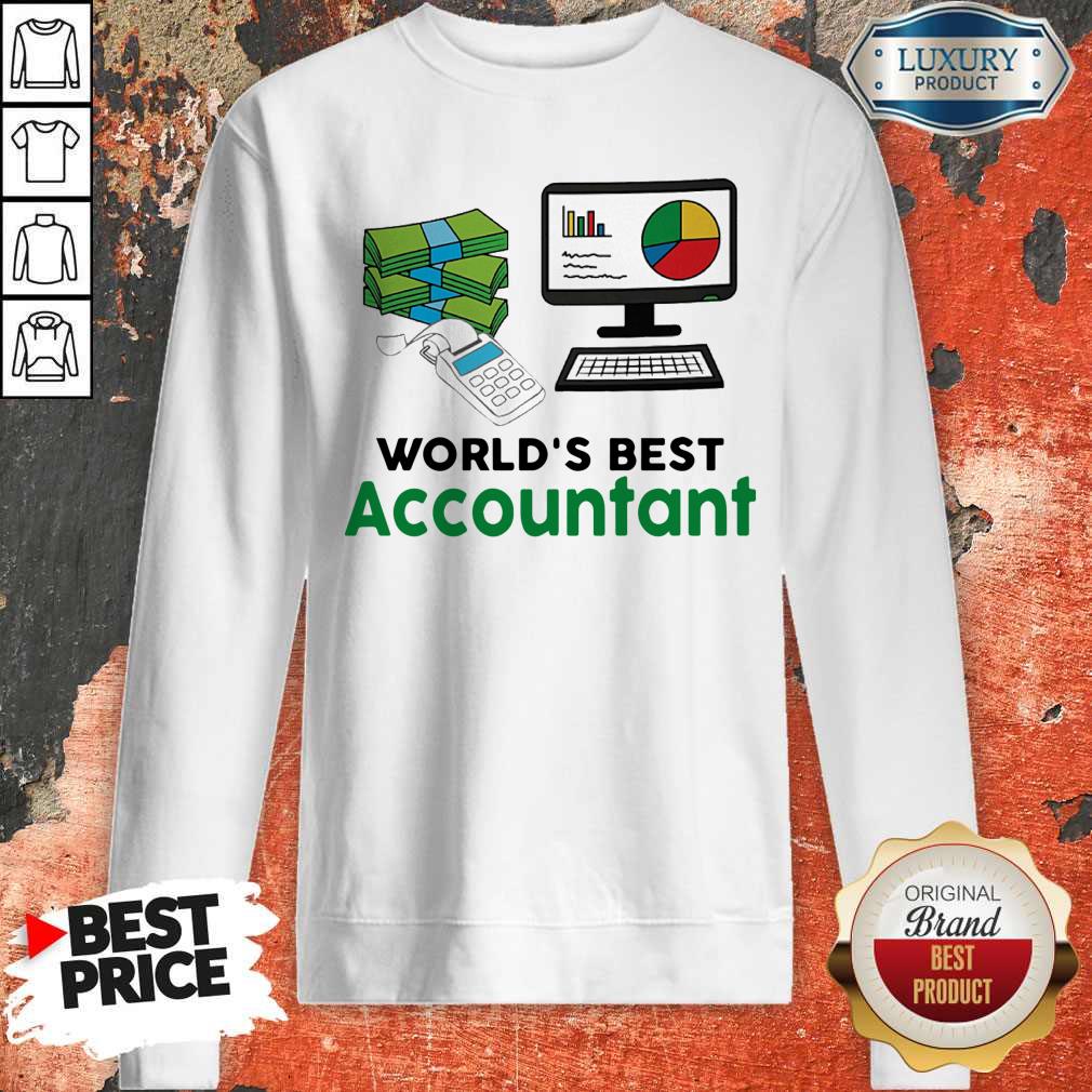 Funny Worlds Best Accountant Computer Bill Money T-Shirt - Image 2