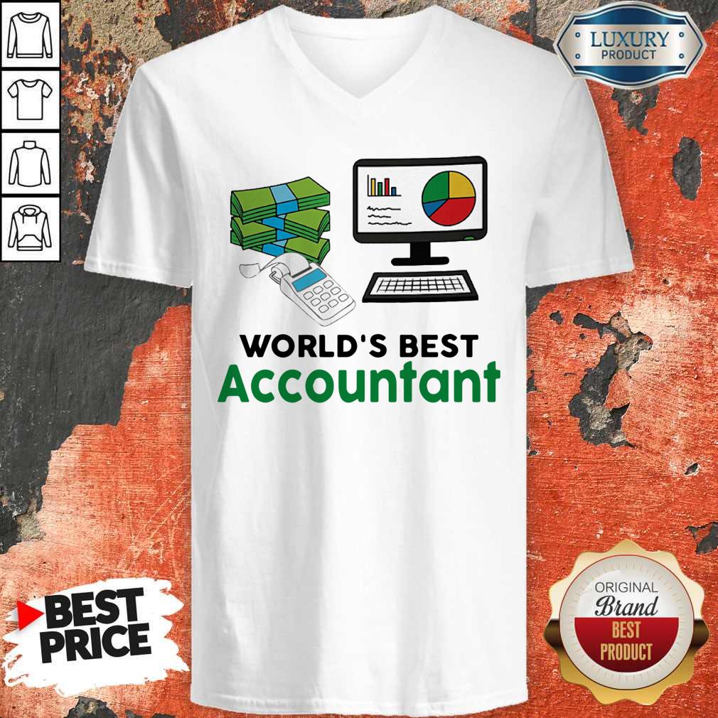 Funny Worlds Best Accountant Computer Bill Money T-Shirt - Image 4