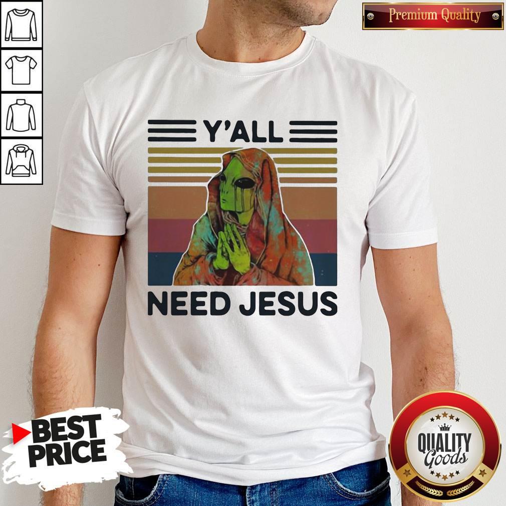Funny Y'all Need Jesus Alien Vintage Retro Shirt