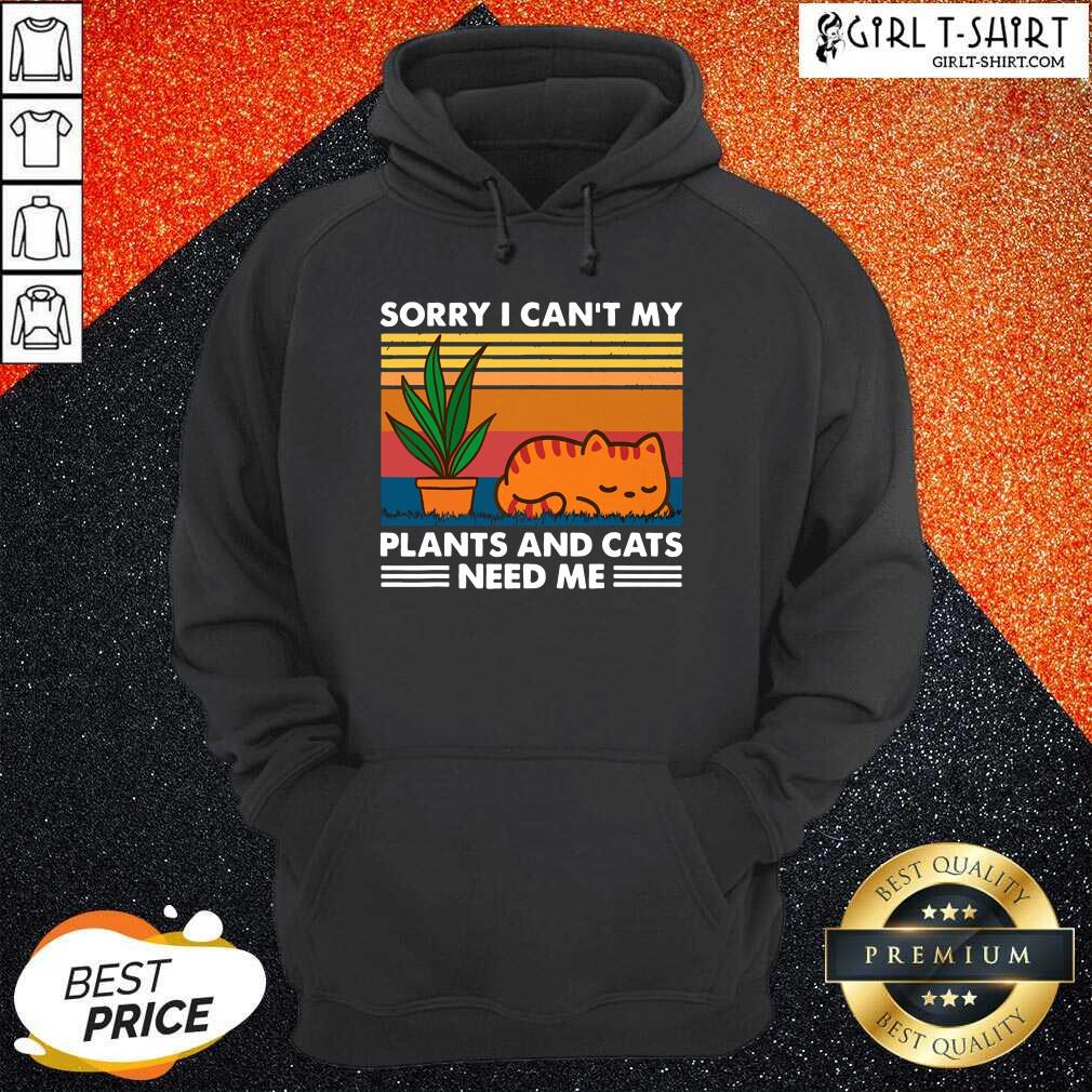 Gardening Sorry I Cant My Plants And Cats Need Me Vintage Shirt - Image 4