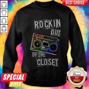 Alternative view of Gay Pride Rockin Out Of The Closet LGBTQ Parade Shirt