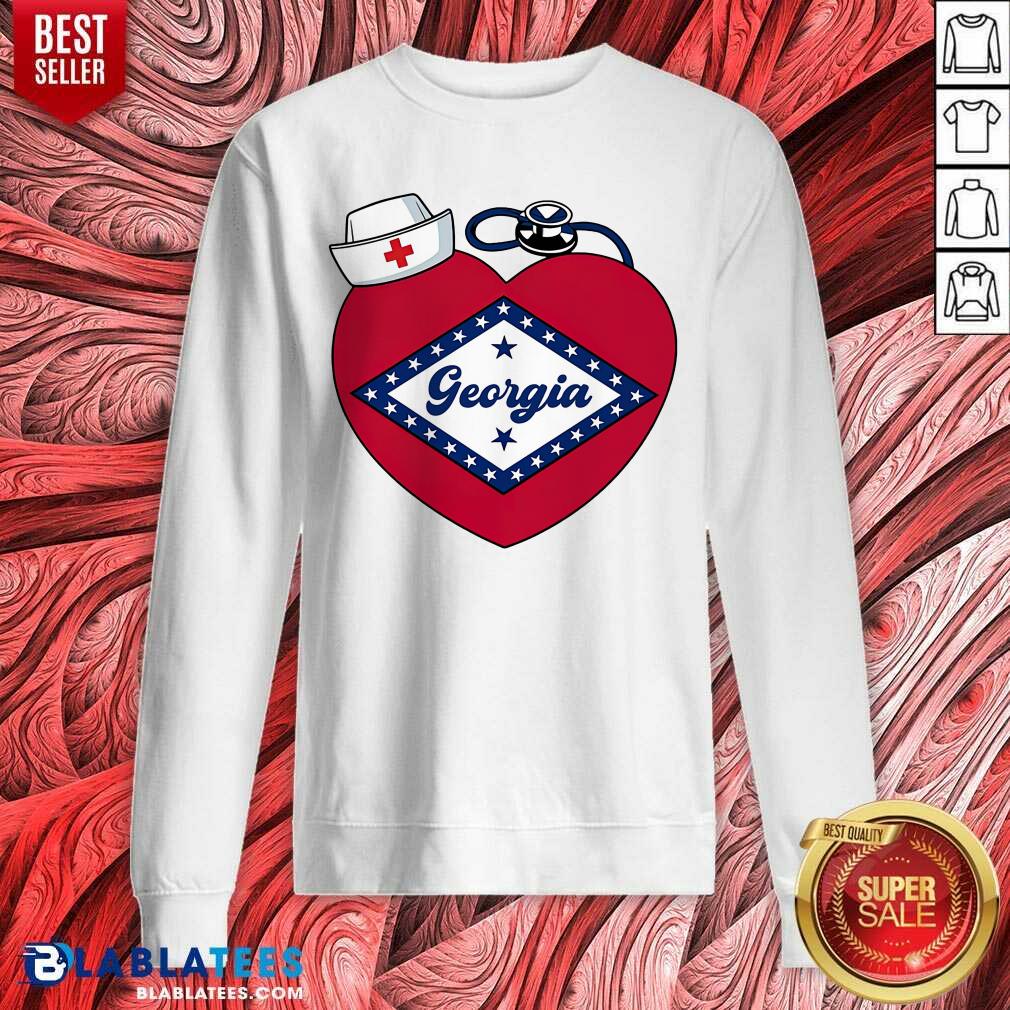 Georgia Nurse Stethoscope Heart Shirt - Image 4