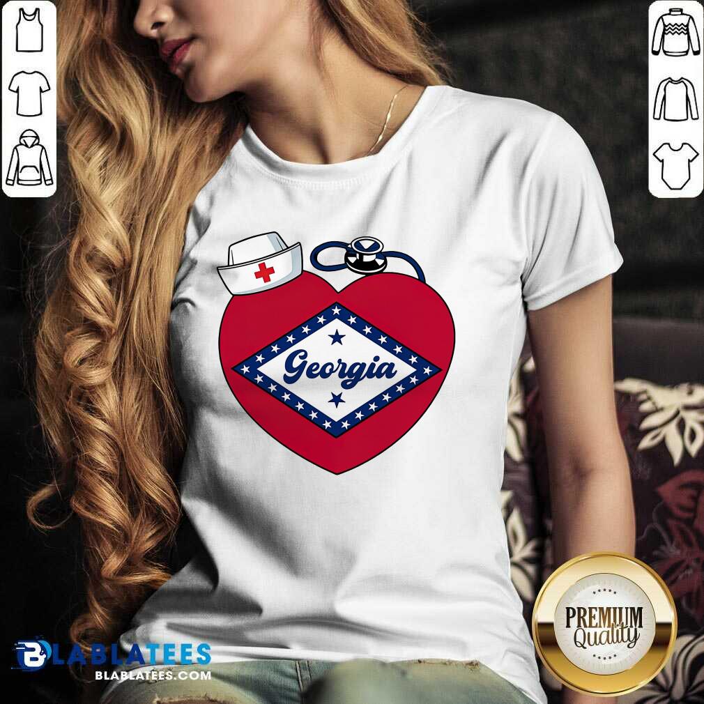 Georgia Nurse Stethoscope Heart Shirt - Image 2
