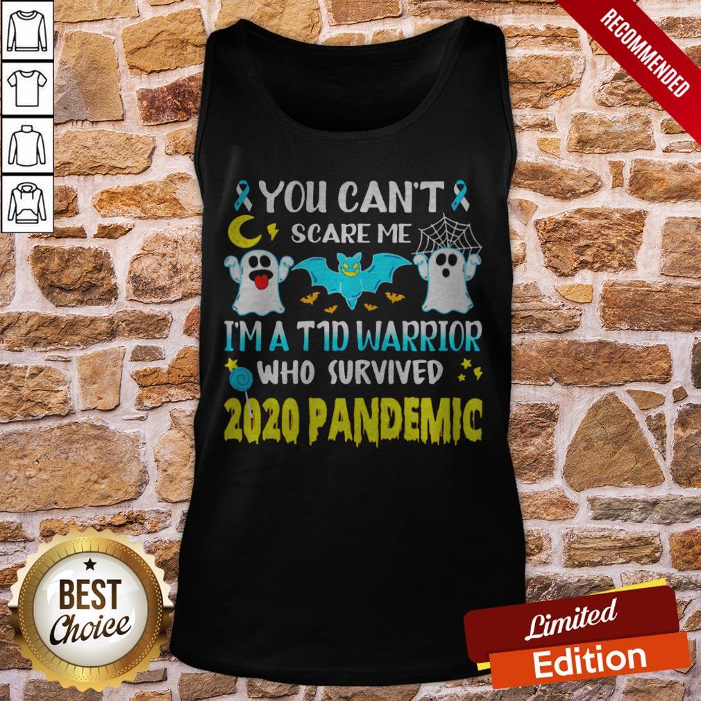 Ghost Diabetes Awareness You Can’t Scare Me I’m A Warrior Who Survived 2020 Pandemic Shirt - Image 3