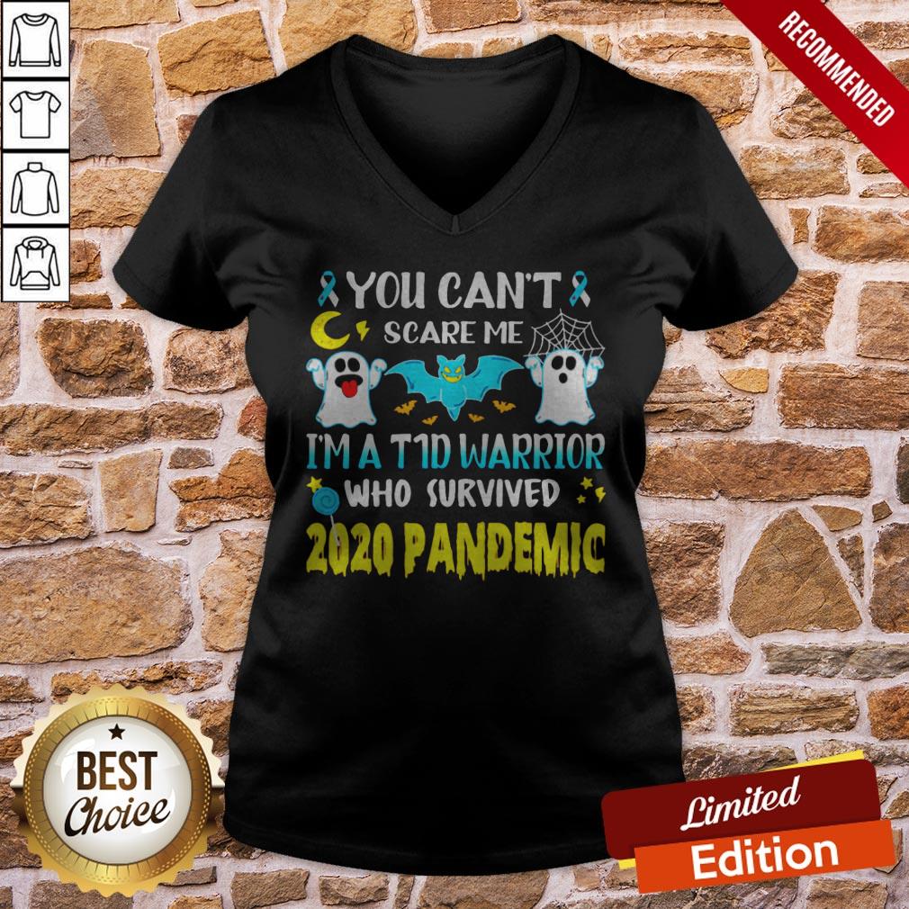 Ghost Diabetes Awareness You Can’t Scare Me I’m A Warrior Who Survived 2020 Pandemic Shirt - Image 2