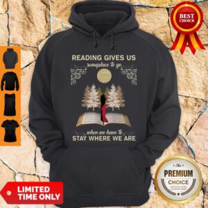 Alternative view of Girl Reading Gives Us Someplace To Go When We Have To Stay Where We Are Shirt