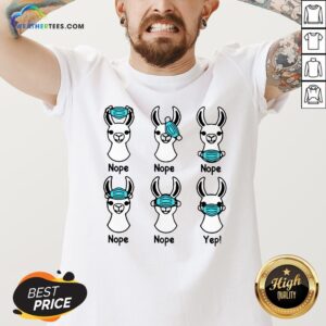 Alternative view of Give Nurse Life Llama Mask 2020 Nope Nope Yep Shirt