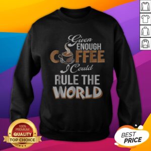 Alternative view of Given Enough Coffee I Could Rule The World Shirt
