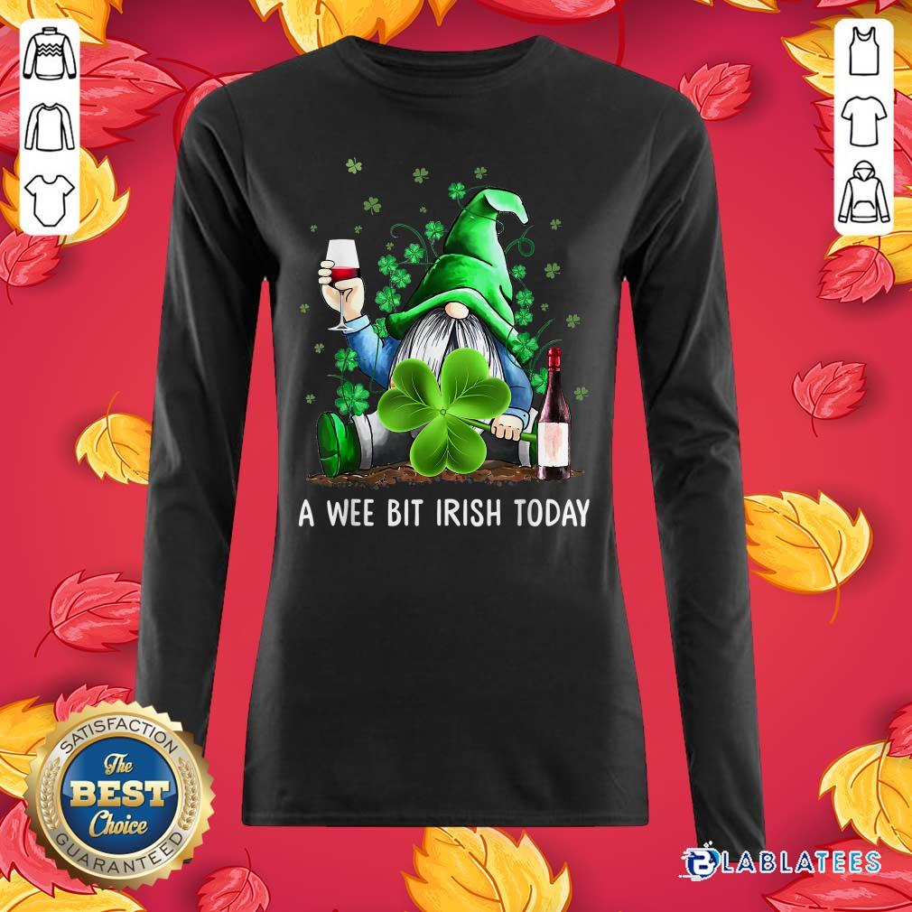 Gnome Drinks Wine Shamrock St. Patrick Day Shirt - Image 3