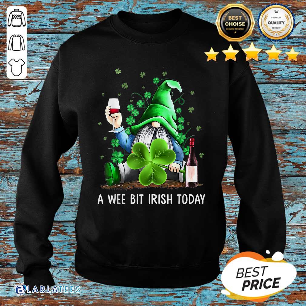 Gnome Drinks Wine Shamrock St. Patrick Day Shirt - Image 2