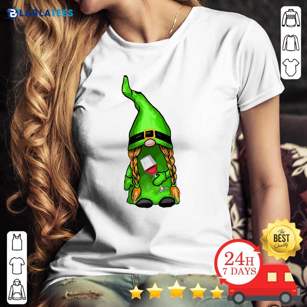 Gnome Happy St Patrick's Day Wine Shirt - Image 4