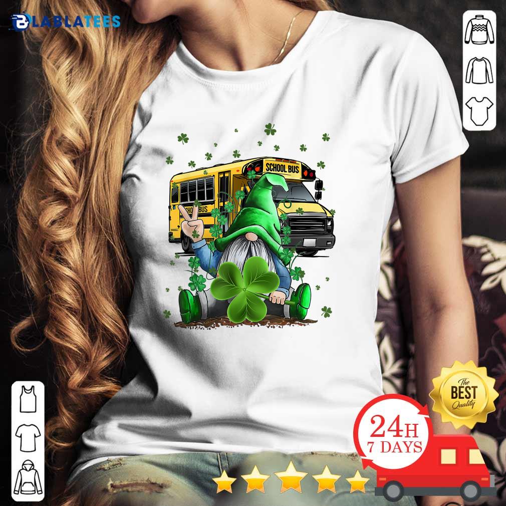 Gnome School Bus Happy St Patrick’s Day Shirt - Image 4