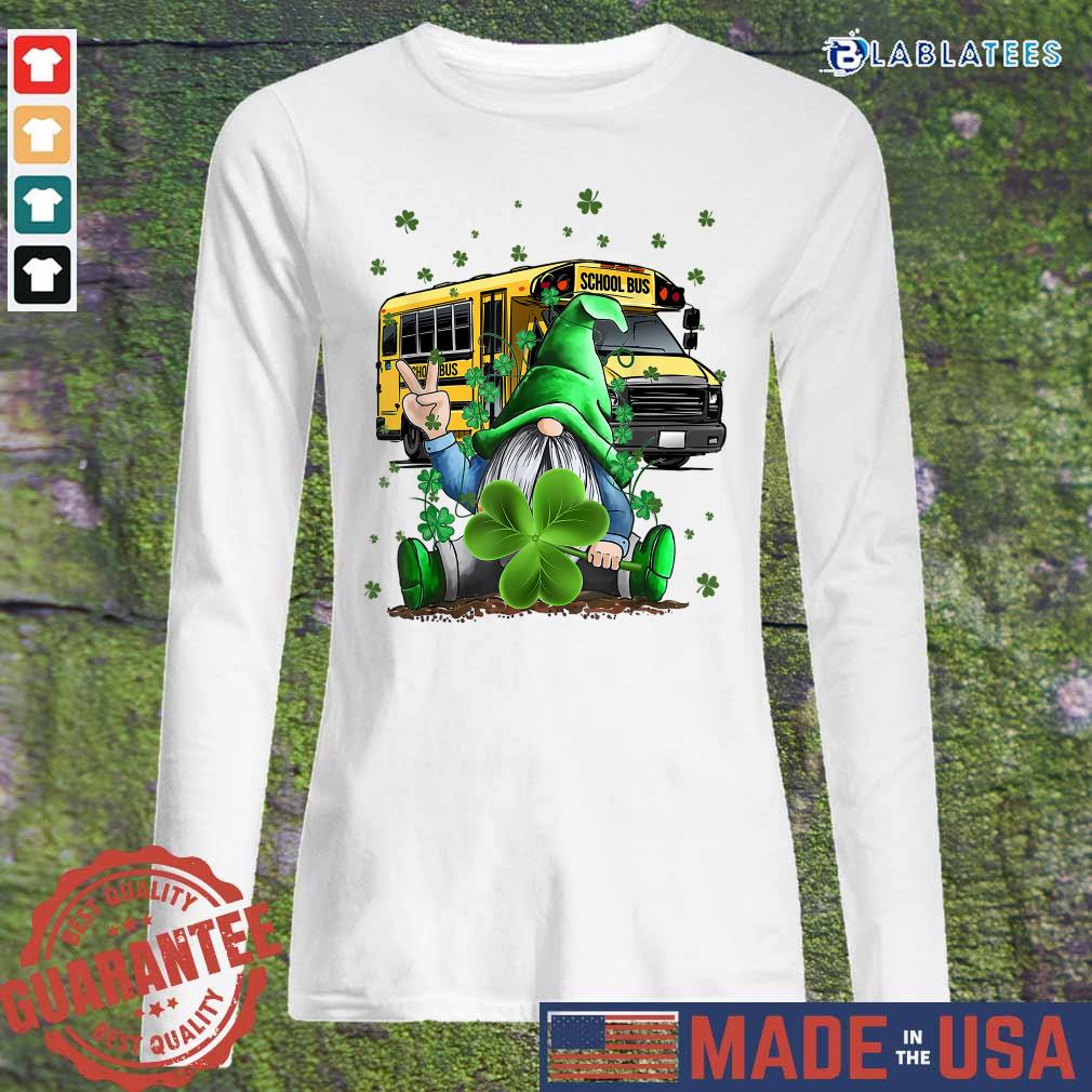 Gnome School Bus Happy St Patrick’s Day Shirt - Image 3