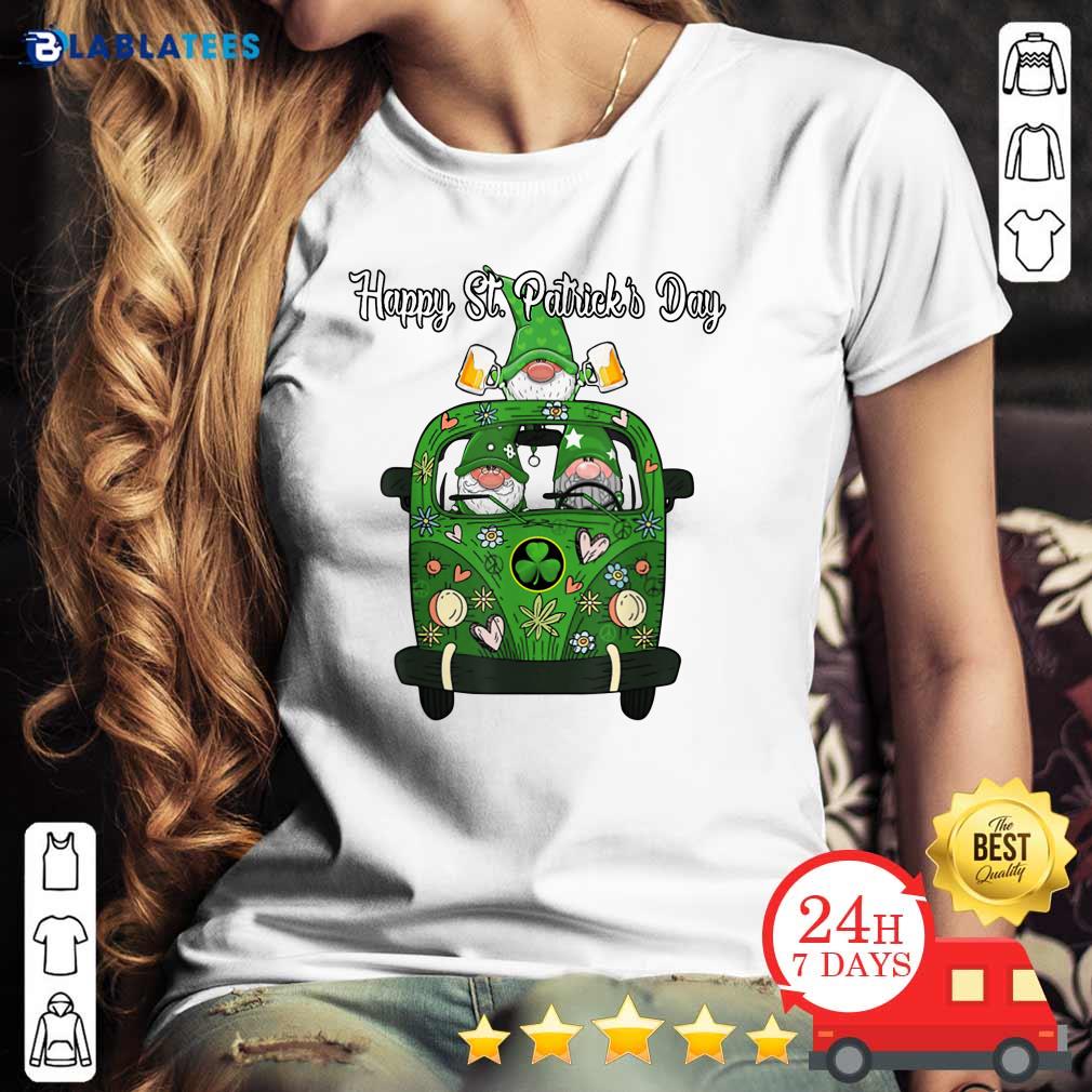 Gnomes Car Happy St Patrick’s Day Beer Shirt - Image 4