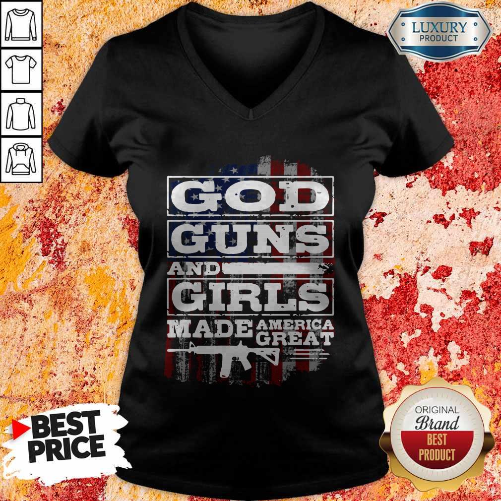 God Guns And Girls Made America Great Stars Shirt - Image 4