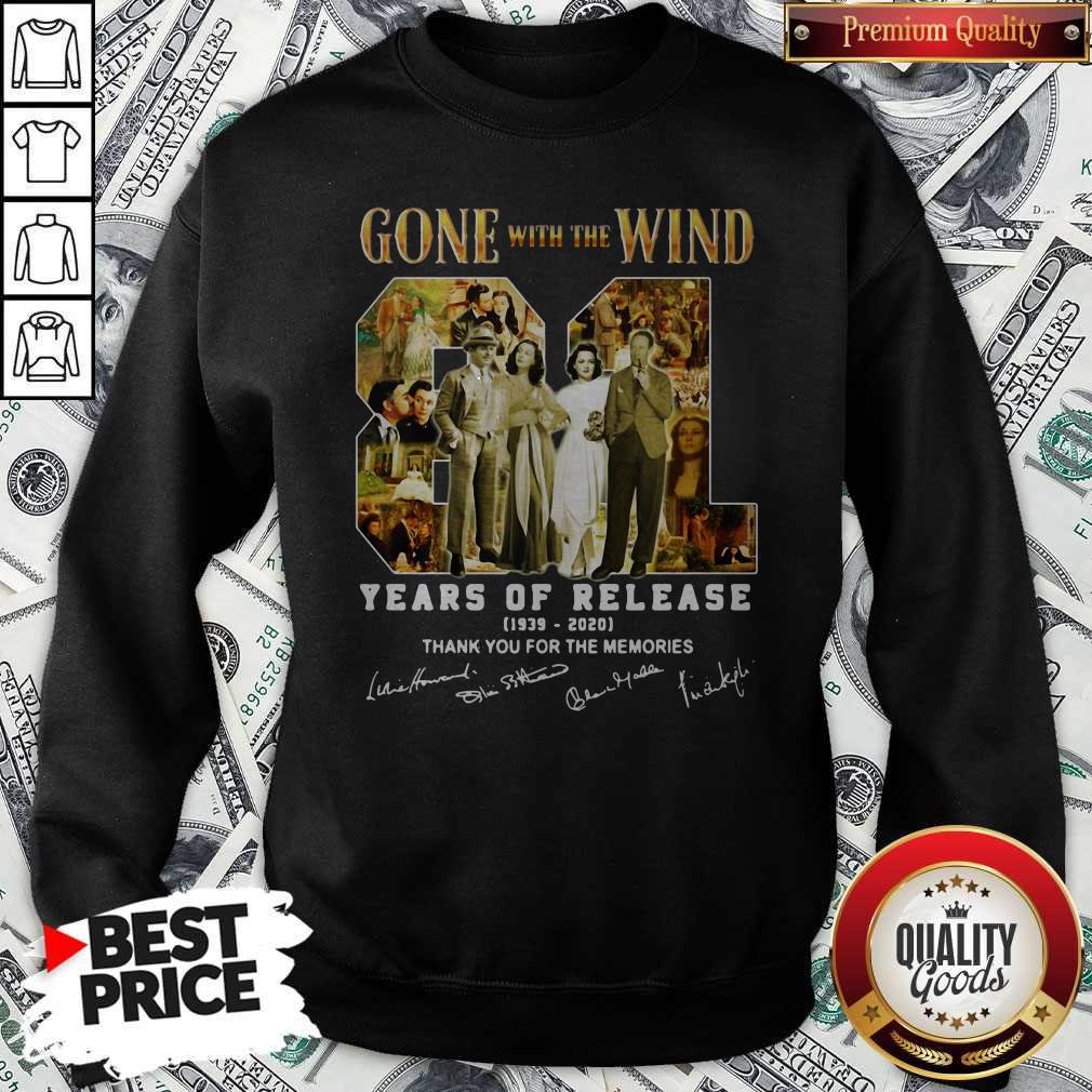 Gone With The Wind 81 Years Of Release 1939 2020 Thank You For The Memories Signatures Shirt - Image 2