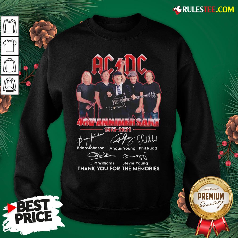 Good ACDC 48th Anniversary 1973 2021 Thank You For The Memories Signatures Shirt - Image 5