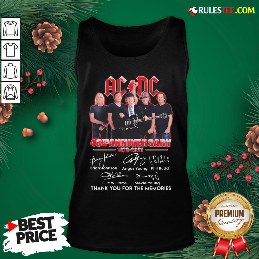 Good ACDC 48th Anniversary 1973 2021 Thank You For The Memories Signatures Shirt - Image 4