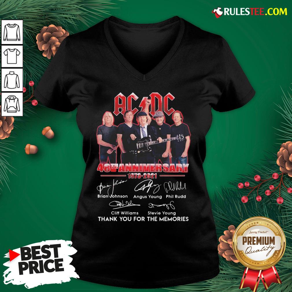 Good ACDC 48th Anniversary 1973 2021 Thank You For The Memories Signatures Shirt - Image 3