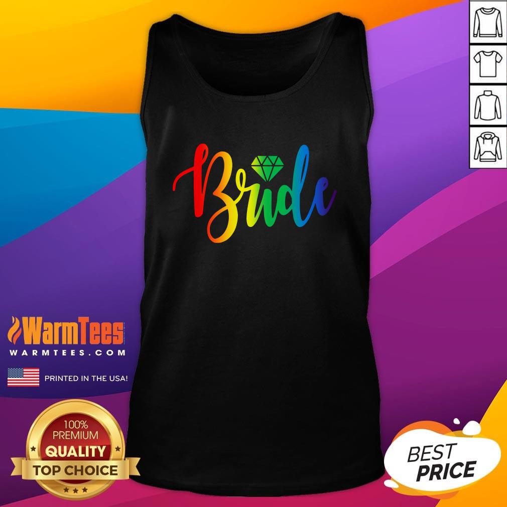 Good Bachelorette Gay Pride Rainbow Pride Engaged Party Diamond Bride Shirt - Image 3