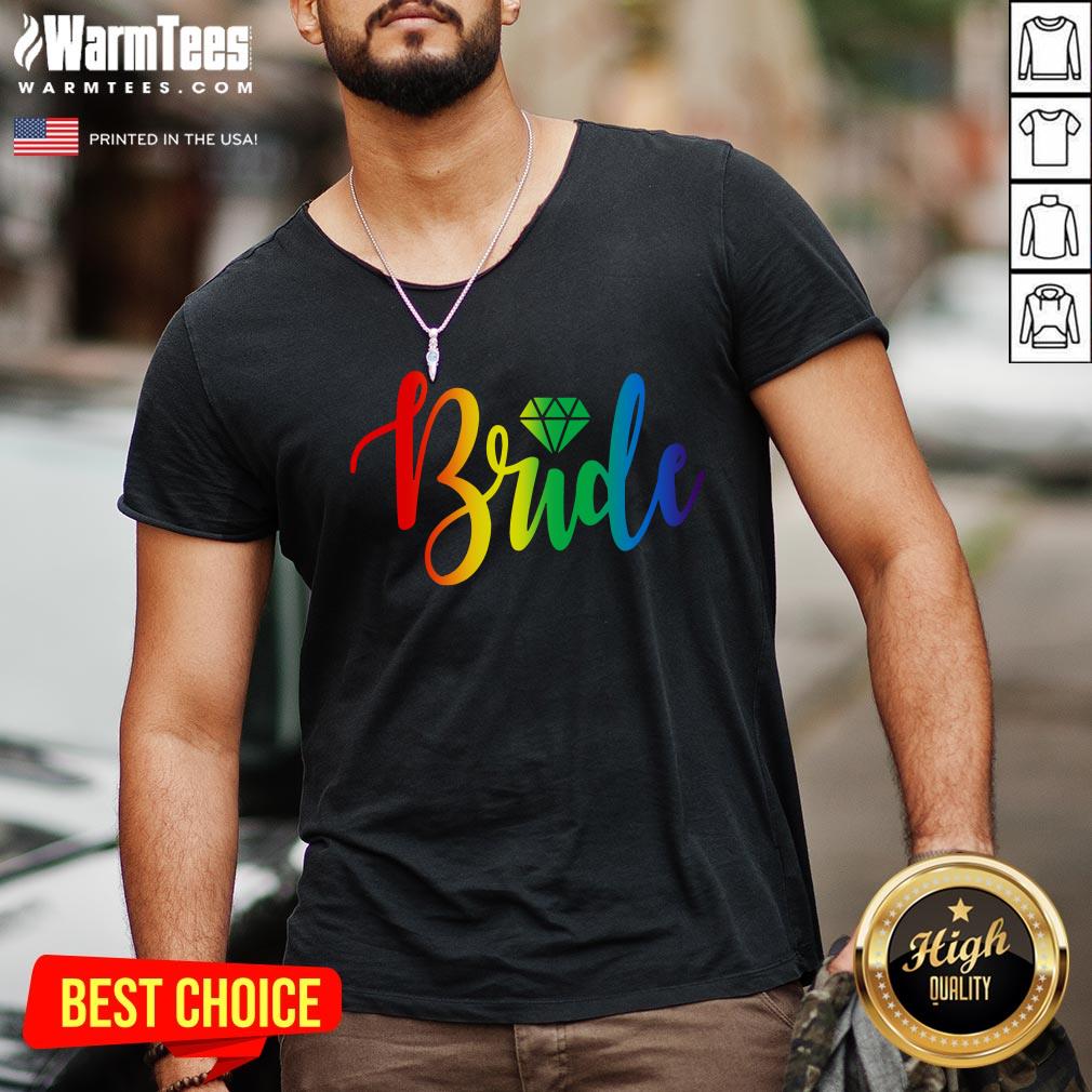 Good Bachelorette Gay Pride Rainbow Pride Engaged Party Diamond Bride Shirt - Image 2