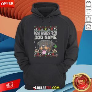 Alternative view of Good Best Wishes From Dog Name Christmas Shirt