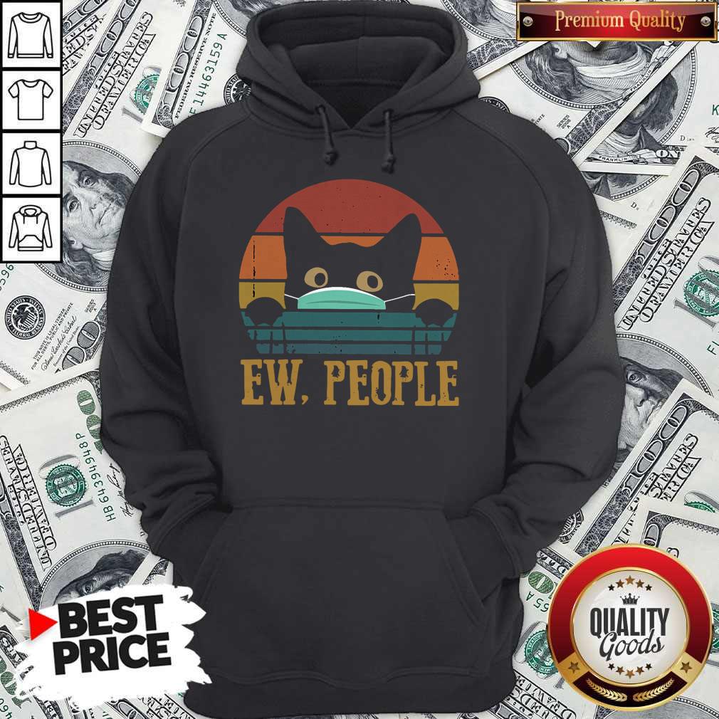 Good Black Cat Face Mask Ew People Vintage Shirt - Image 3