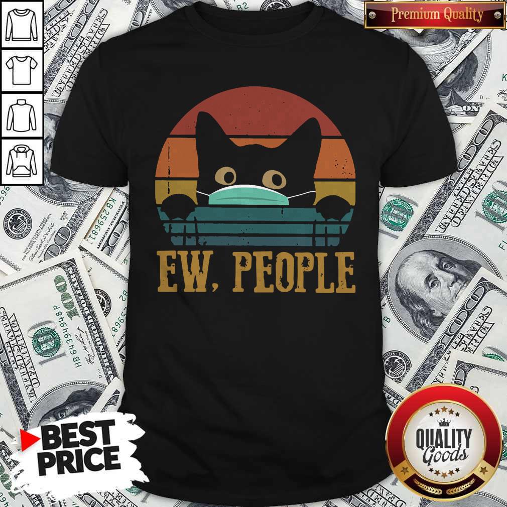 Good Black Cat Face Mask Ew People Vintage Shirt