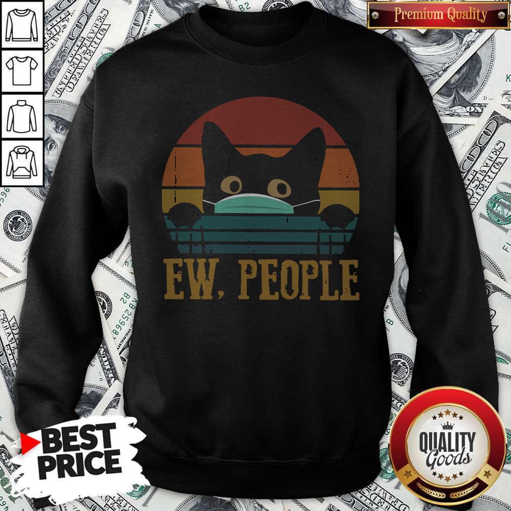 Good Black Cat Face Mask Ew People Vintage Shirt - Image 2