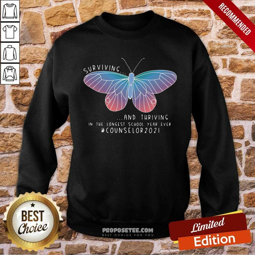 Good Butterfly Surviving And Thriving In The Longest School Year Ever Counselor 2021 Shirt - Image 5
