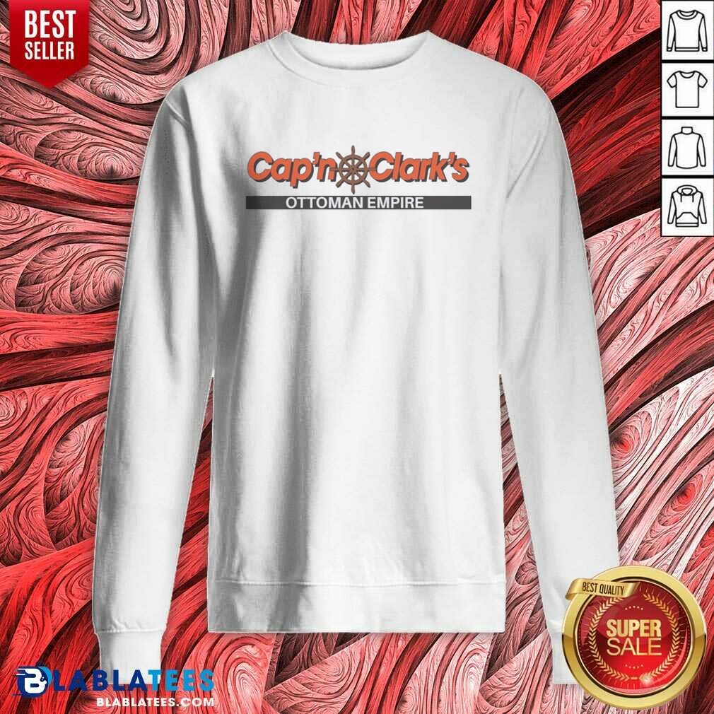 Good Cap'n Clark's Ottoman Empire Nautical Ship Wheel Parody Pun Funny Comedy Shirt - Image 3