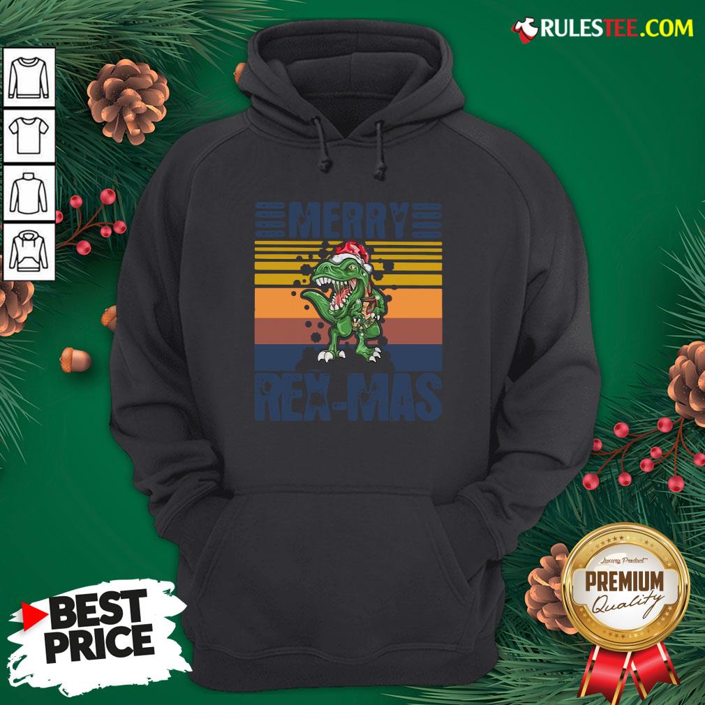 Good Christmas Santa T-Rex Merry Rexmas Vintage Shirt - Image 2