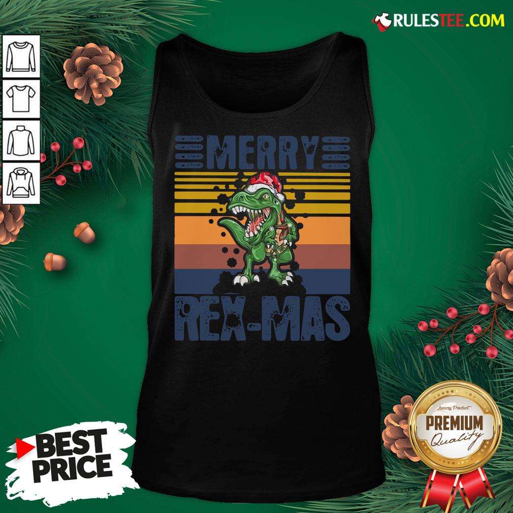 Good Christmas Santa T-Rex Merry Rexmas Vintage Shirt - Image 4